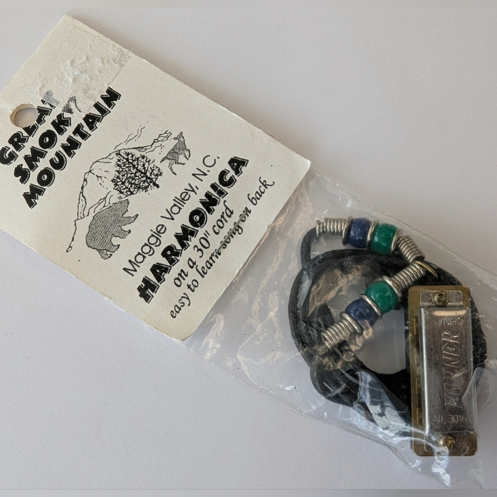 NOS EVC 30" REAL HARMONICA PENDANT NECKLACE